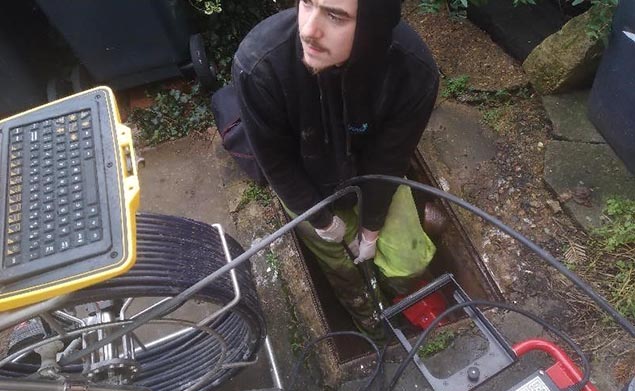 Aquevo engineer running a CCTV drain survey